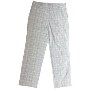 Nike Pants Mens Size 34 x 32 White Grey Plaid Golf Tech Performance Pant